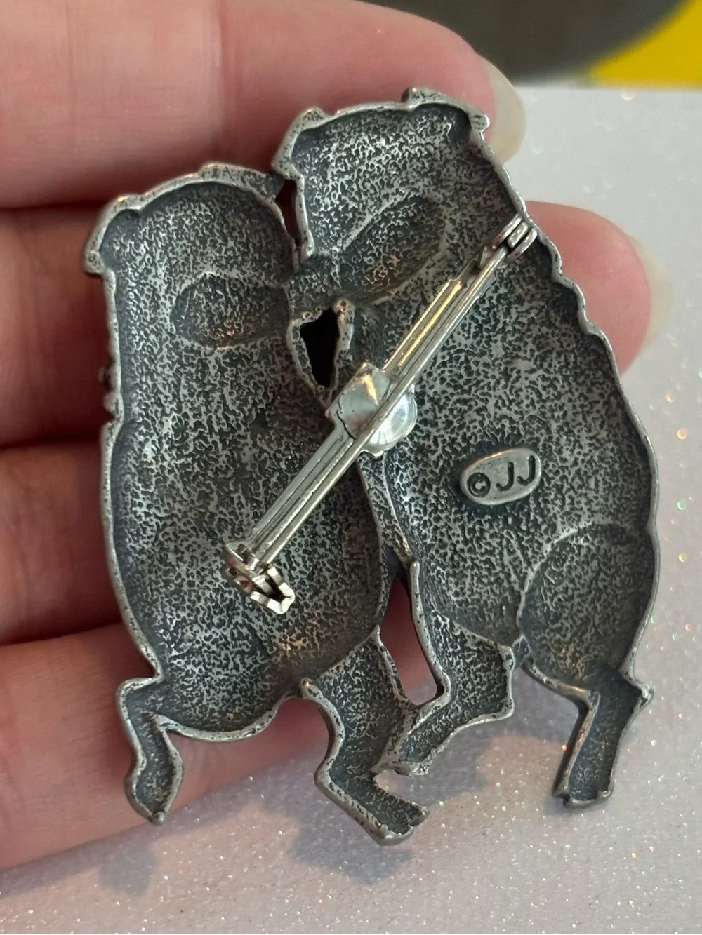 Vintage JJ Dancing Pigs Brooch